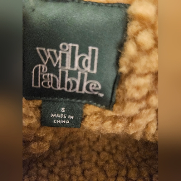 Women's Faux Shearling Jacket - Wild Fable Brown S - Picture 2 of 5